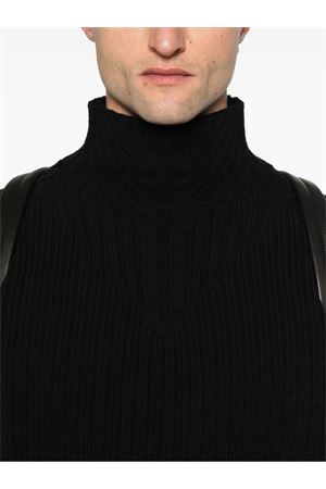 Black virgin wool sweater RICK OWENS | RU02E1645KWV09